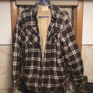 Men’s Small plaid jacket, Sherpa material inside